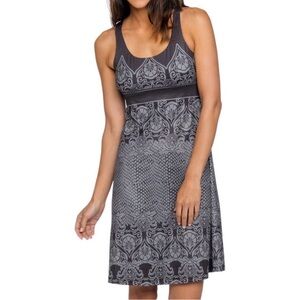 Prana Holly | Black and Gray Patterned Dress - Med